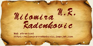 Milomira Radenković vizit kartica